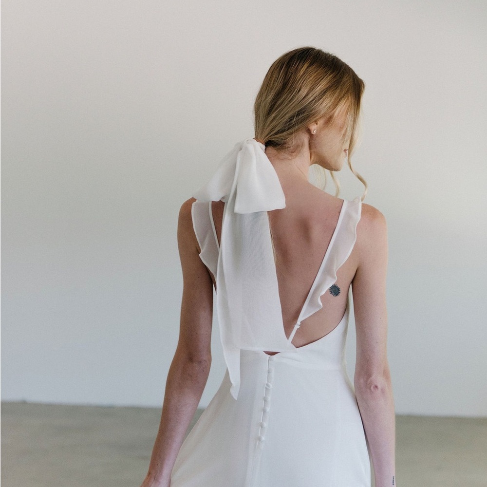 White Silk Chiffon Hair Bow Scarf